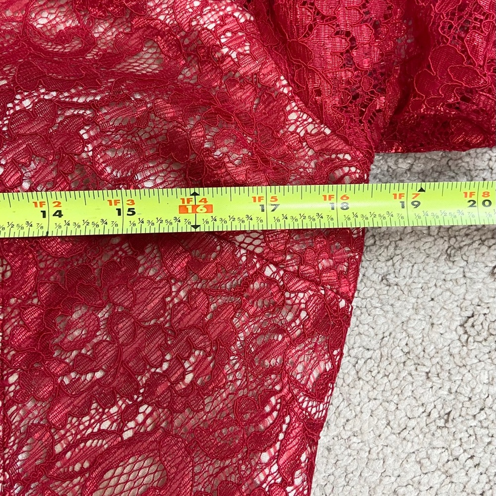 SOLD-----------Jax Women's Size 12 Red Lace Lined Knee Length Dress - Picture 11 of 14